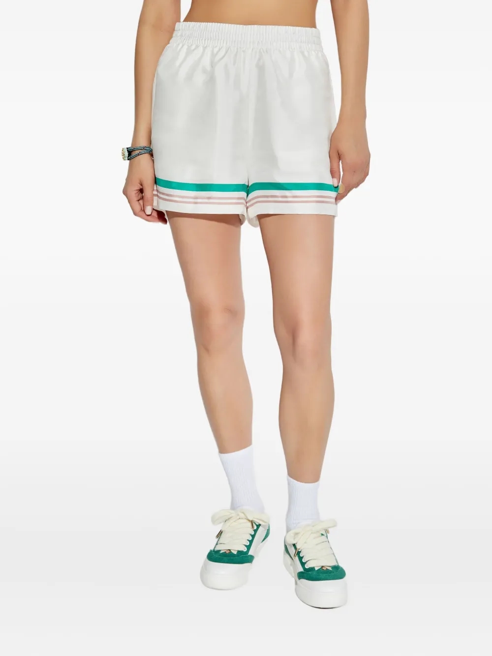 Casablanca silk striped shorts
